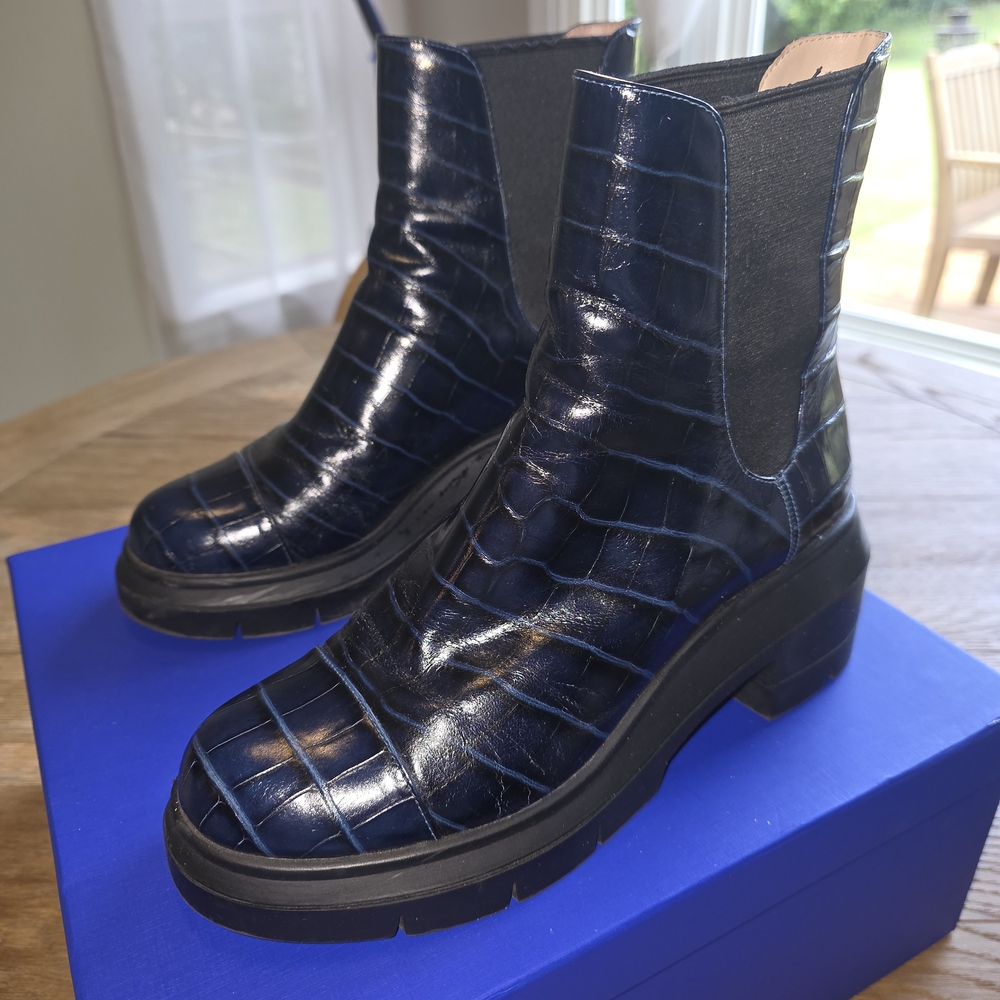 Stuart Weitzman Black Moto Boots